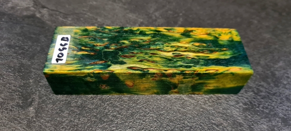 Stabilized curly birch green-yellow limited edition (10GGB)